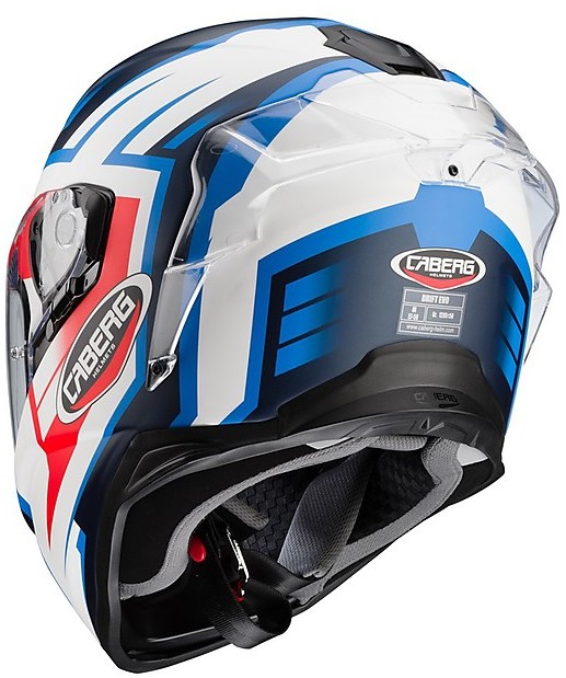 motorradhelm blau weiß rot